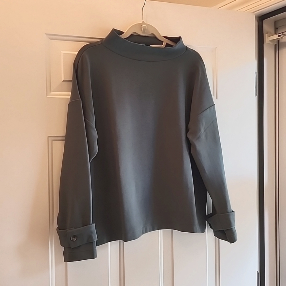 Ann Taylor Textured Mock Neck Top